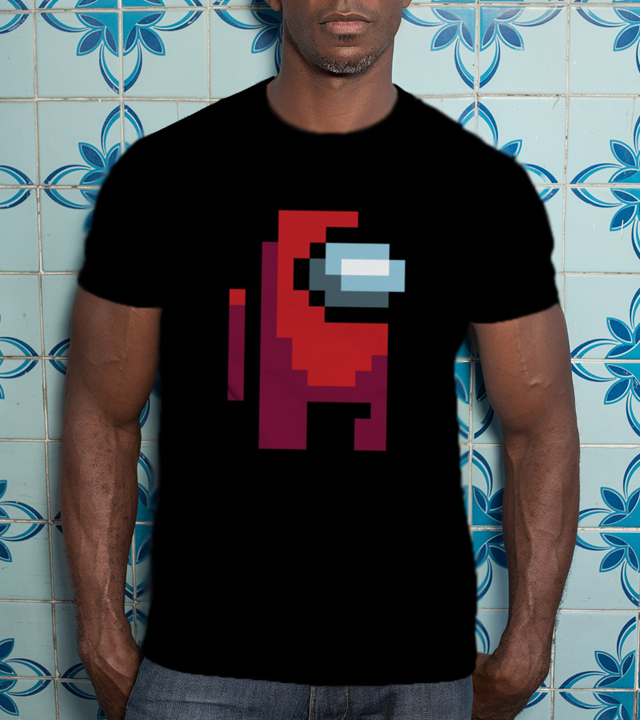 Among Us Red Crewmate Pixel T-Shirt