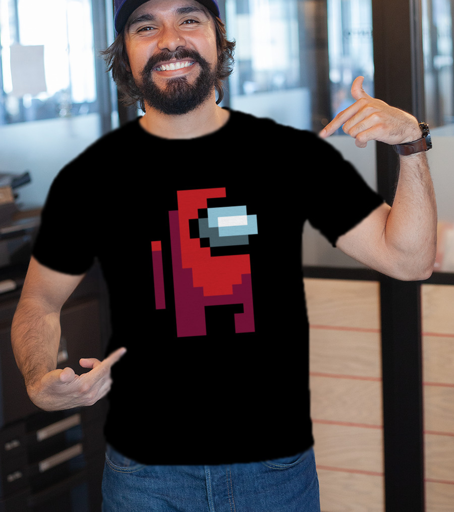 Among Us Red Crewmate Pixel T-Shirt