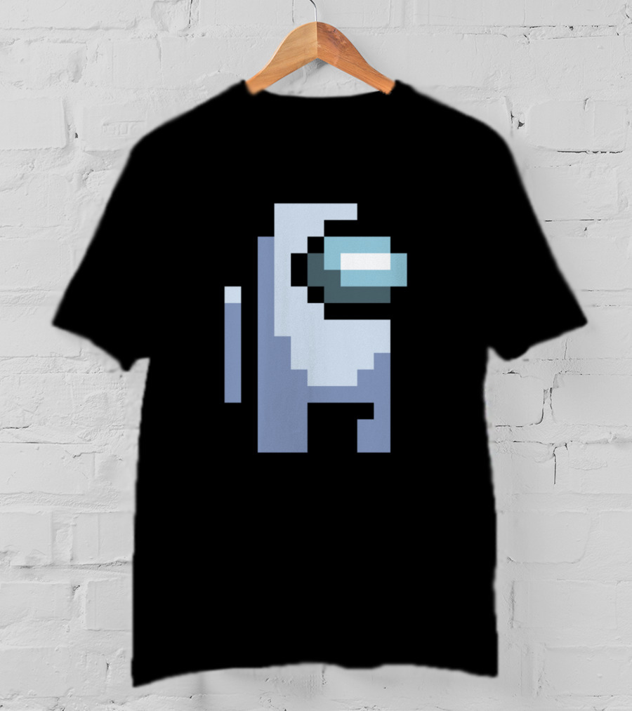 Among Us Crewmate White Pixel T-Shirt
