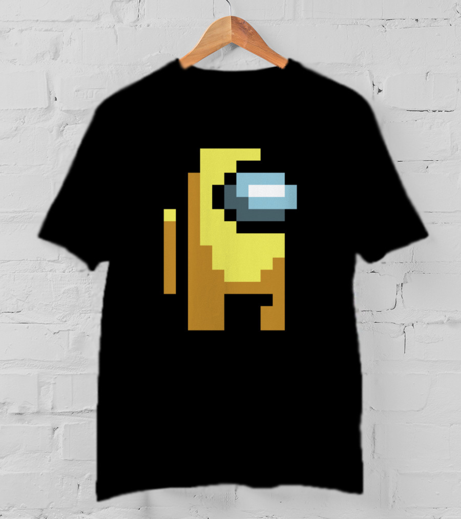 Among Us Yellow Character Pixel Art Crewmate T-Shirt