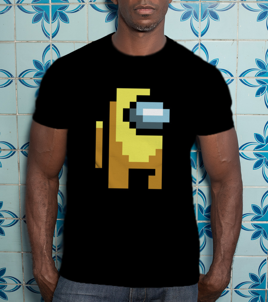 Among Us Yellow Character Pixel Art Crewmate T-Shirt