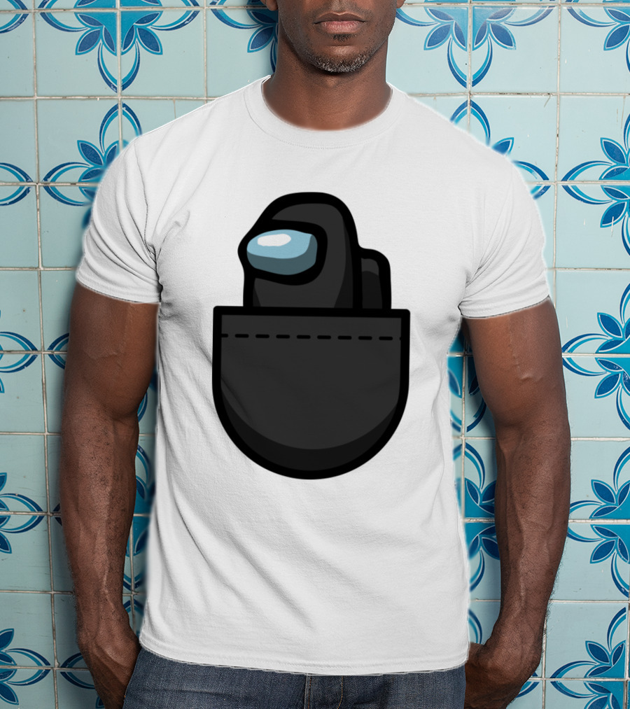 Black Crewmate Among Us Pocket T-Shirt