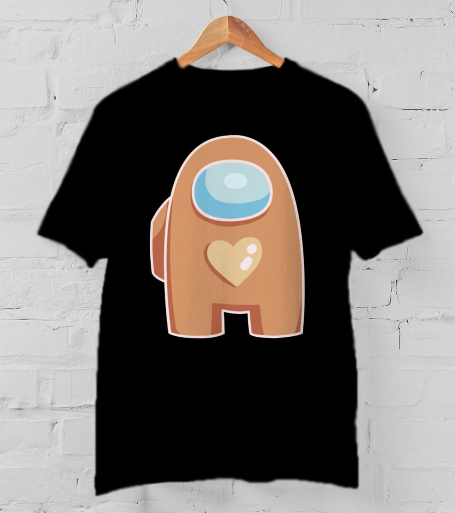 Brown Crewmate With Heart Among Us T-Shirt