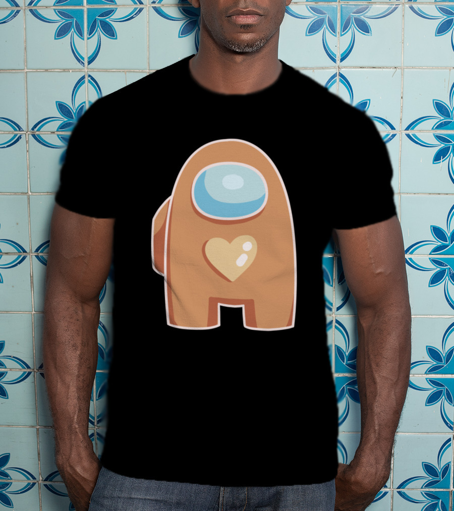 Brown Crewmate With Heart Among Us T-Shirt