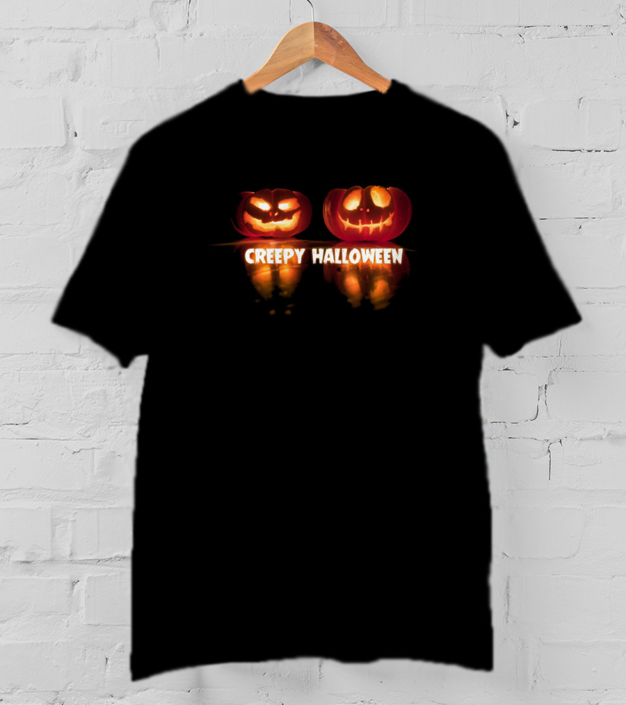 Creepy Halloween Pumpkin Reflections T-Shirt