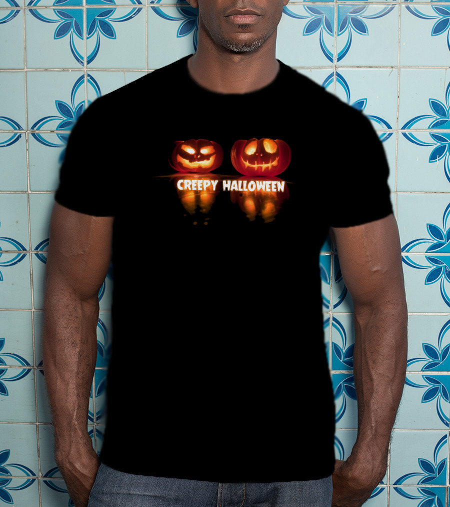 Creepy Halloween Pumpkin Reflections T-Shirt