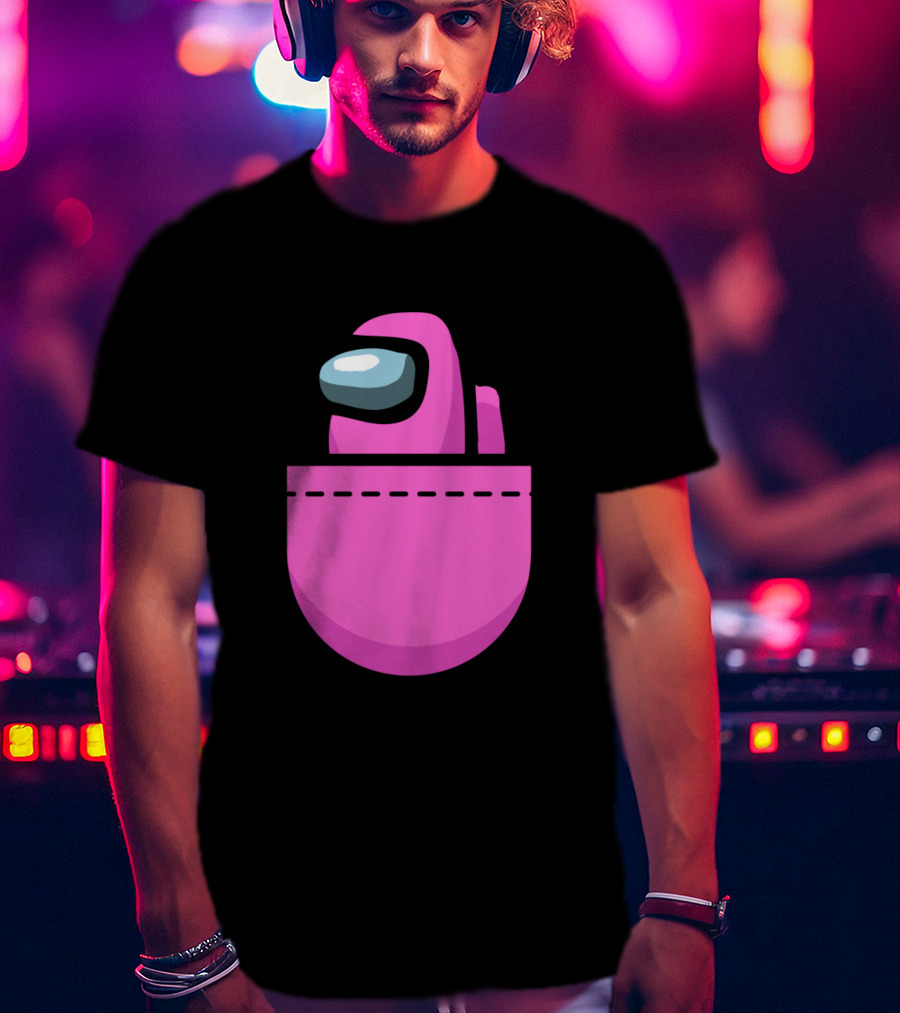 Among Us Pink Crewmate Pocket T-Shirt
