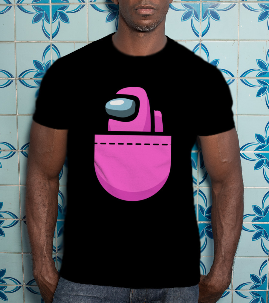 Among Us Pink Crewmate Pocket T-Shirt