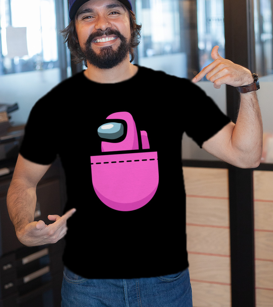 Among Us Pink Crewmate Pocket T-Shirt
