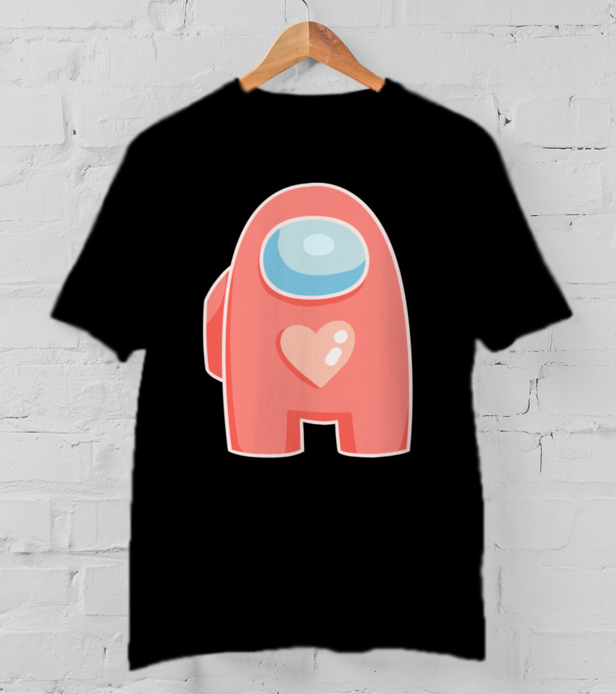 Red Crewmate With Heart Among Us T-Shirt
