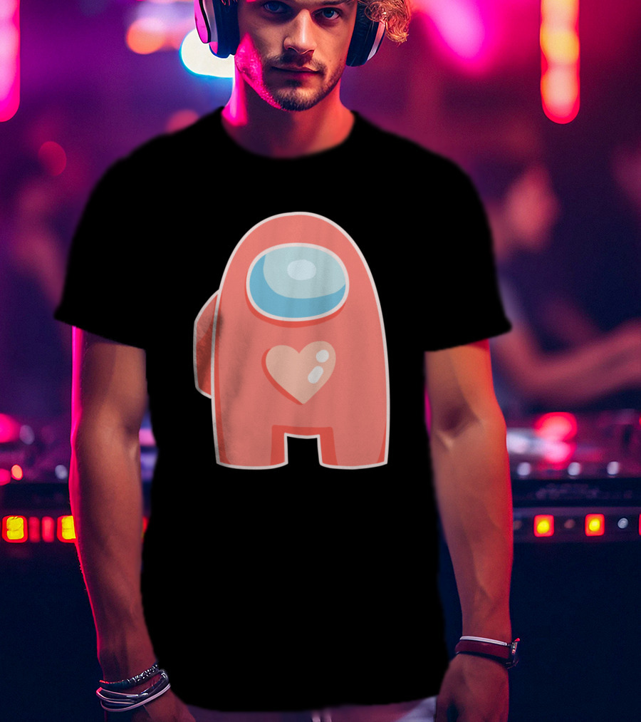 Red Crewmate With Heart Among Us T-Shirt