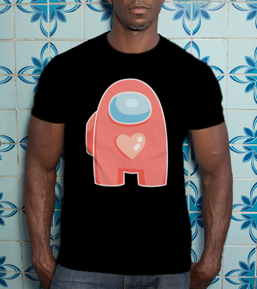 Red Crewmate With Heart Among Us T-Shirt