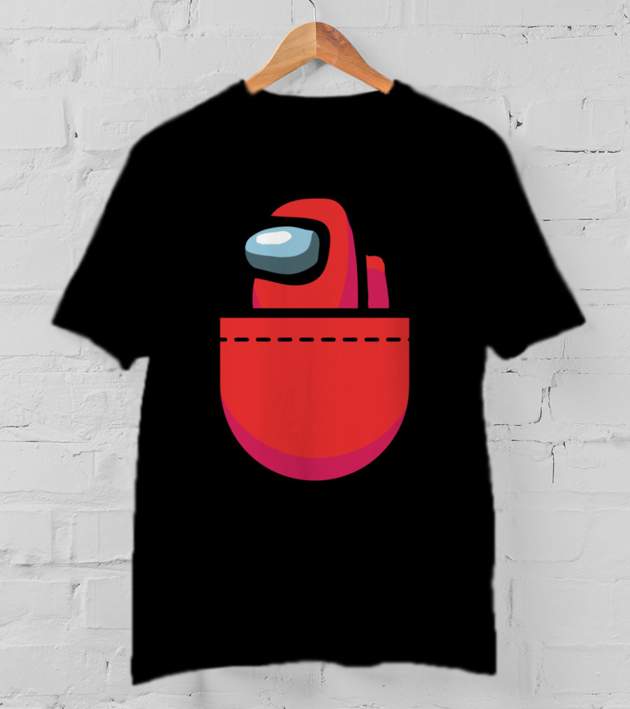 Red Crewmate Pocket Among Us Crewmate T-Shirt