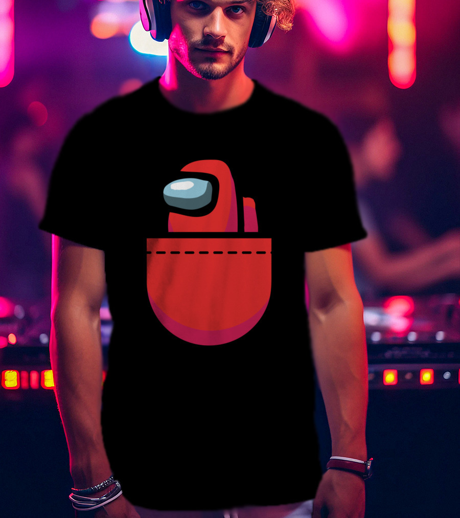 Red Crewmate Pocket Among Us Crewmate T-Shirt