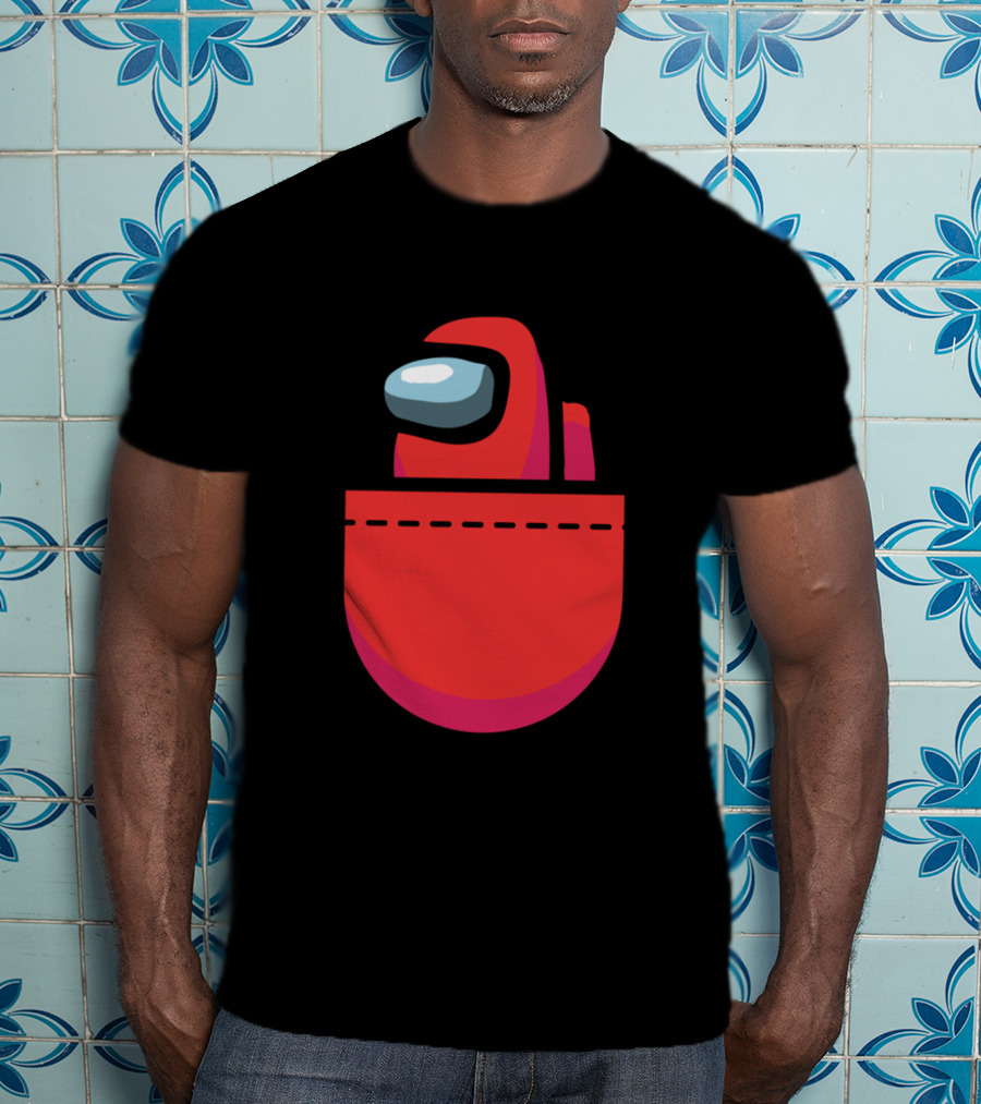 Red Crewmate Pocket Among Us Crewmate T-Shirt
