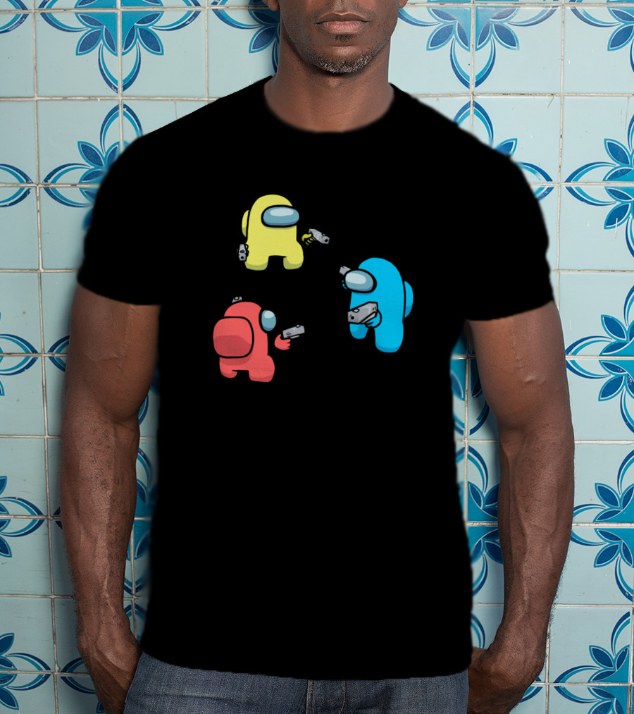 Among Us Parody You Can't Trust Anyone Crewmates Mexican Standoff T-Shirt