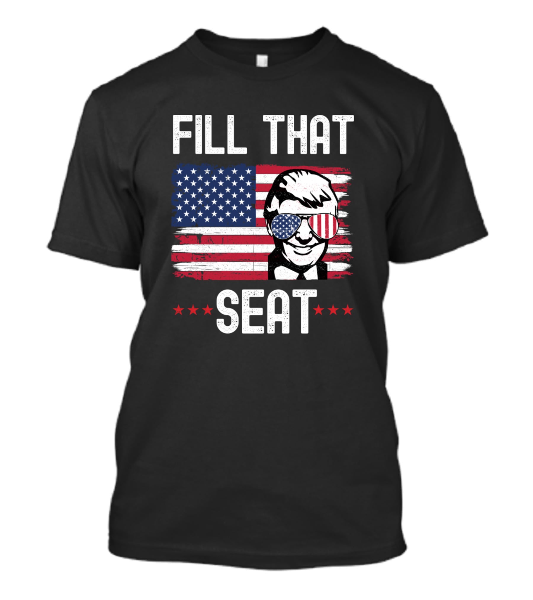 Fill That Seat Patriotic Flag Glasses Face T-Shirt
