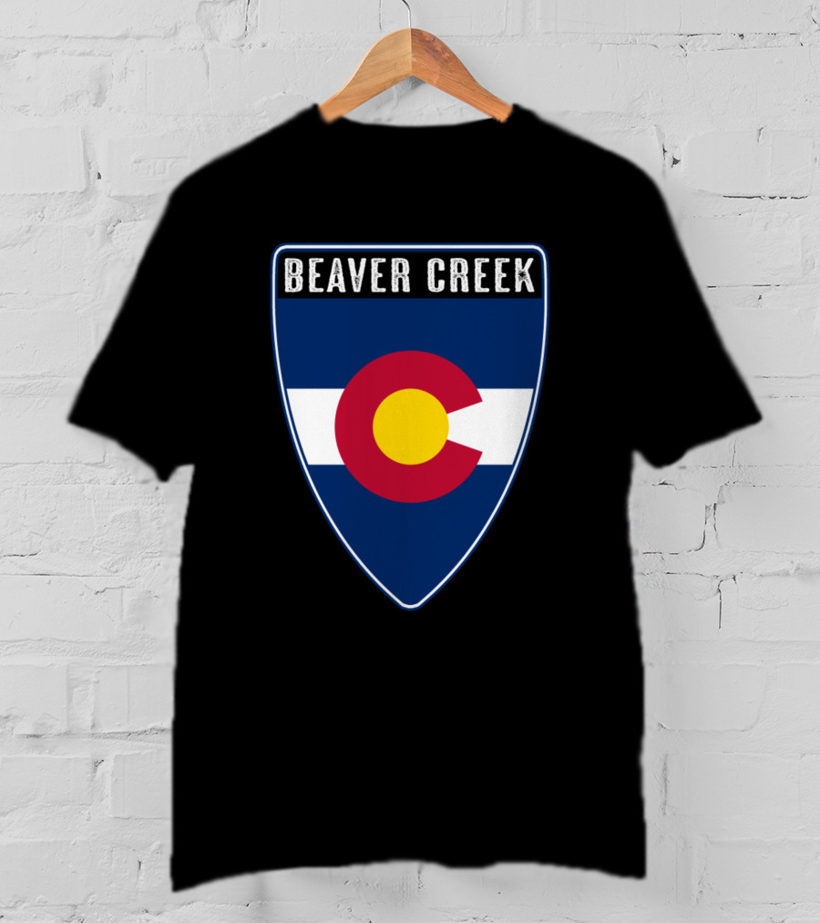 Beaver Creek Colorado Flag Shield Emblem T-Shirt