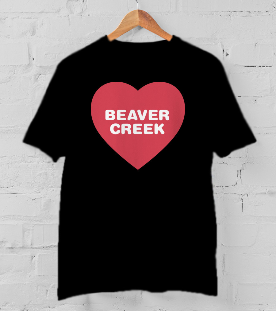 Beaver Creek Red Heart Bold Font T-Shirt
