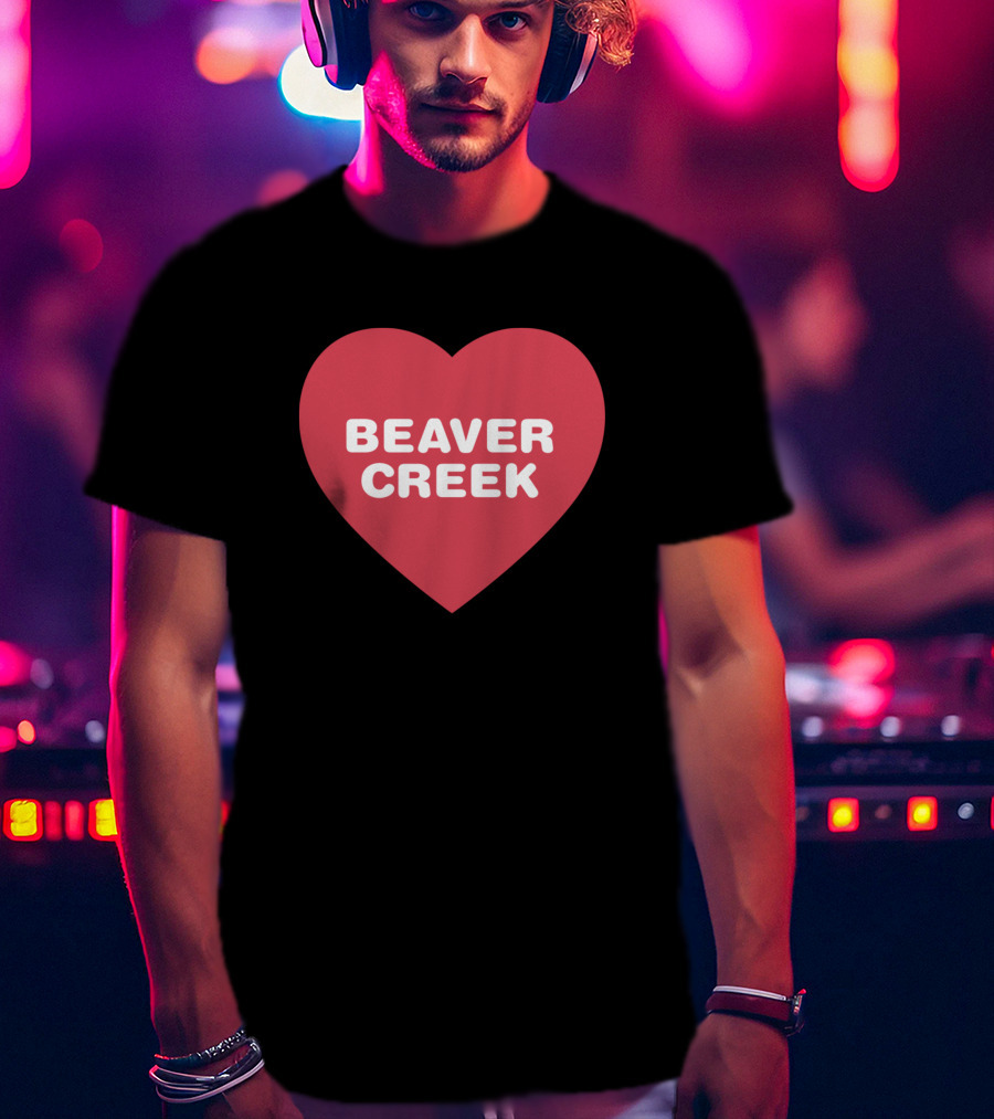Beaver Creek Red Heart Bold Font T-Shirt