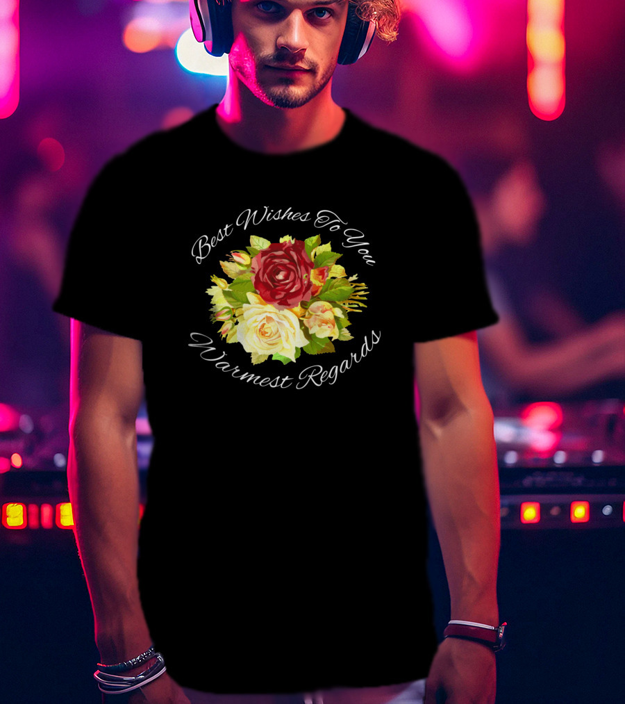 Best Wishes To You Warmest Regards Floral Bouquet T-Shirt