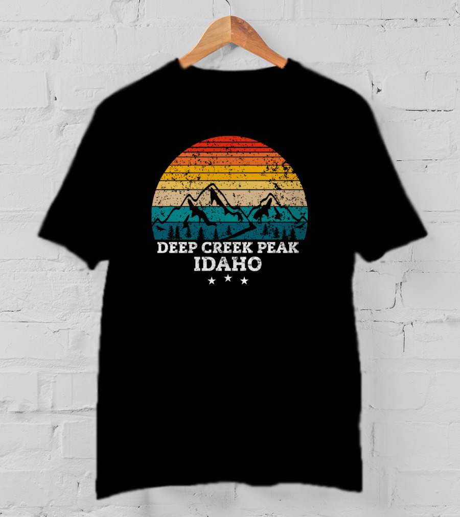 Deep Creek Peak Idaho Vintage Mountains Retro Sunset Wilderness T-Shirt