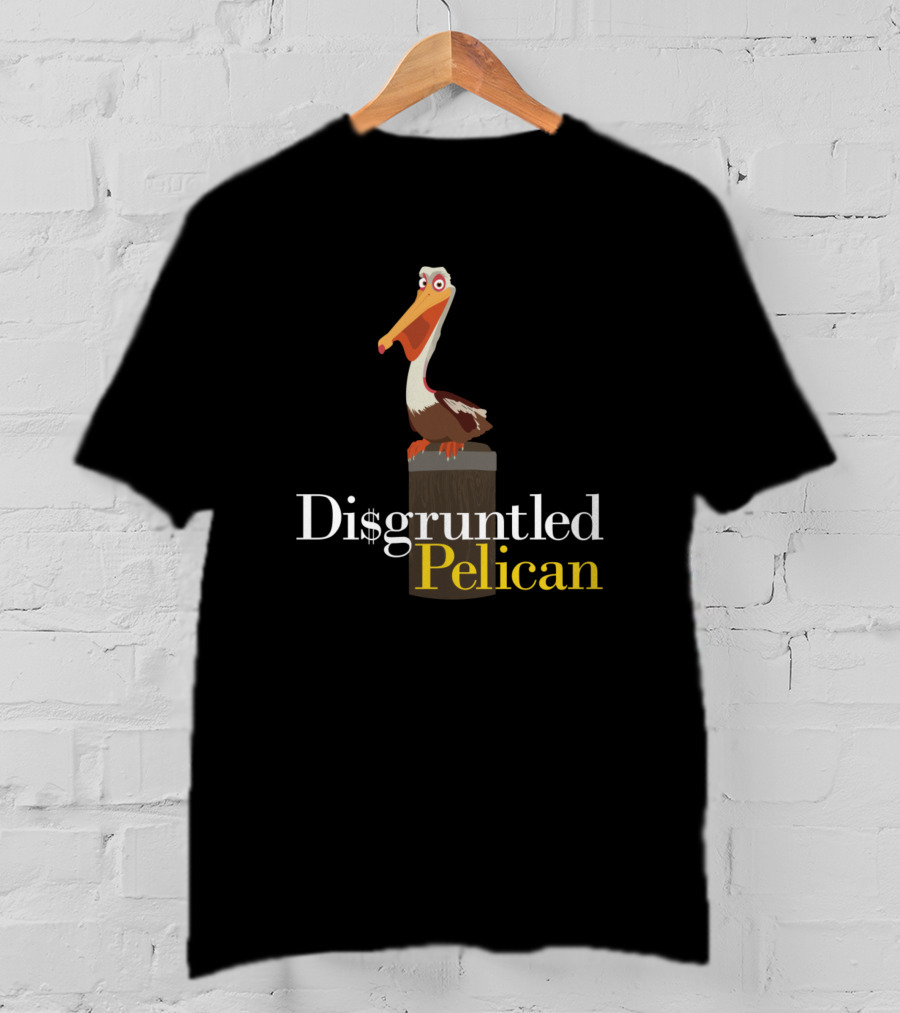 Di$Gruntled Pelican Perched Wooden Post T-Shirt
