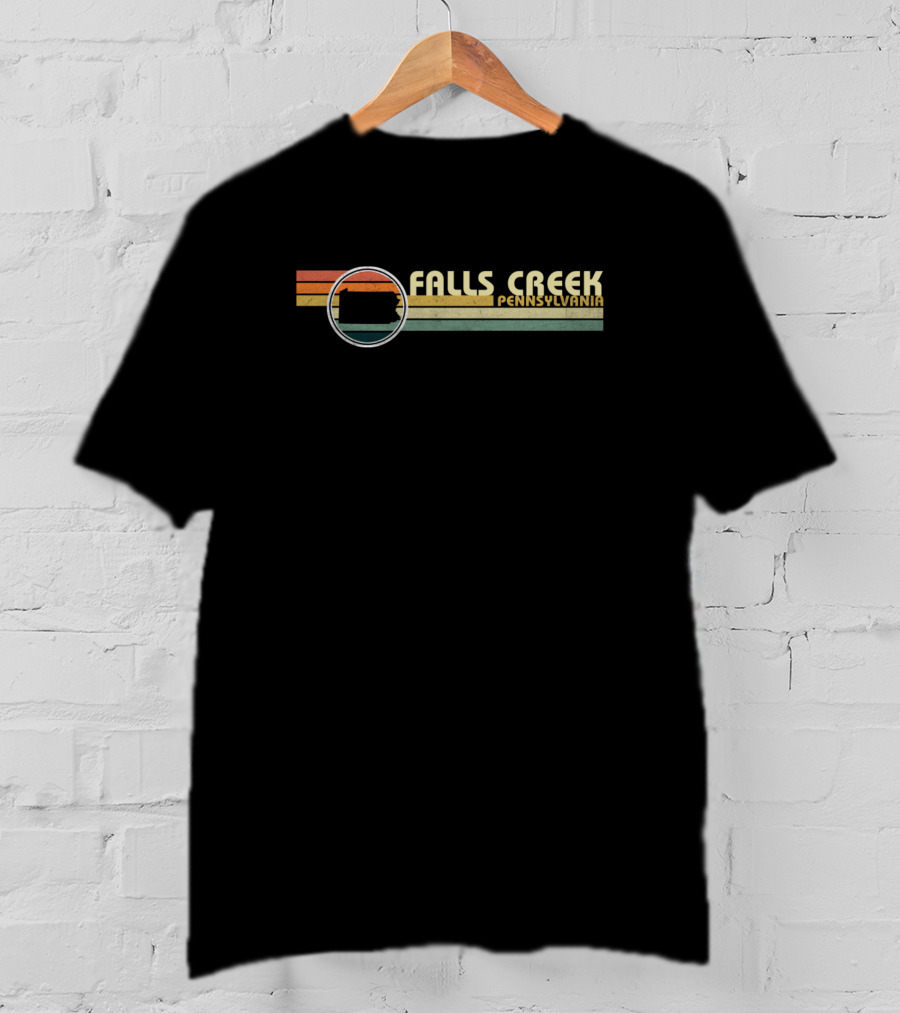 Falls Creek Pennsylvania Retro 1980s Rainbow Style Vintage T-Shirt
