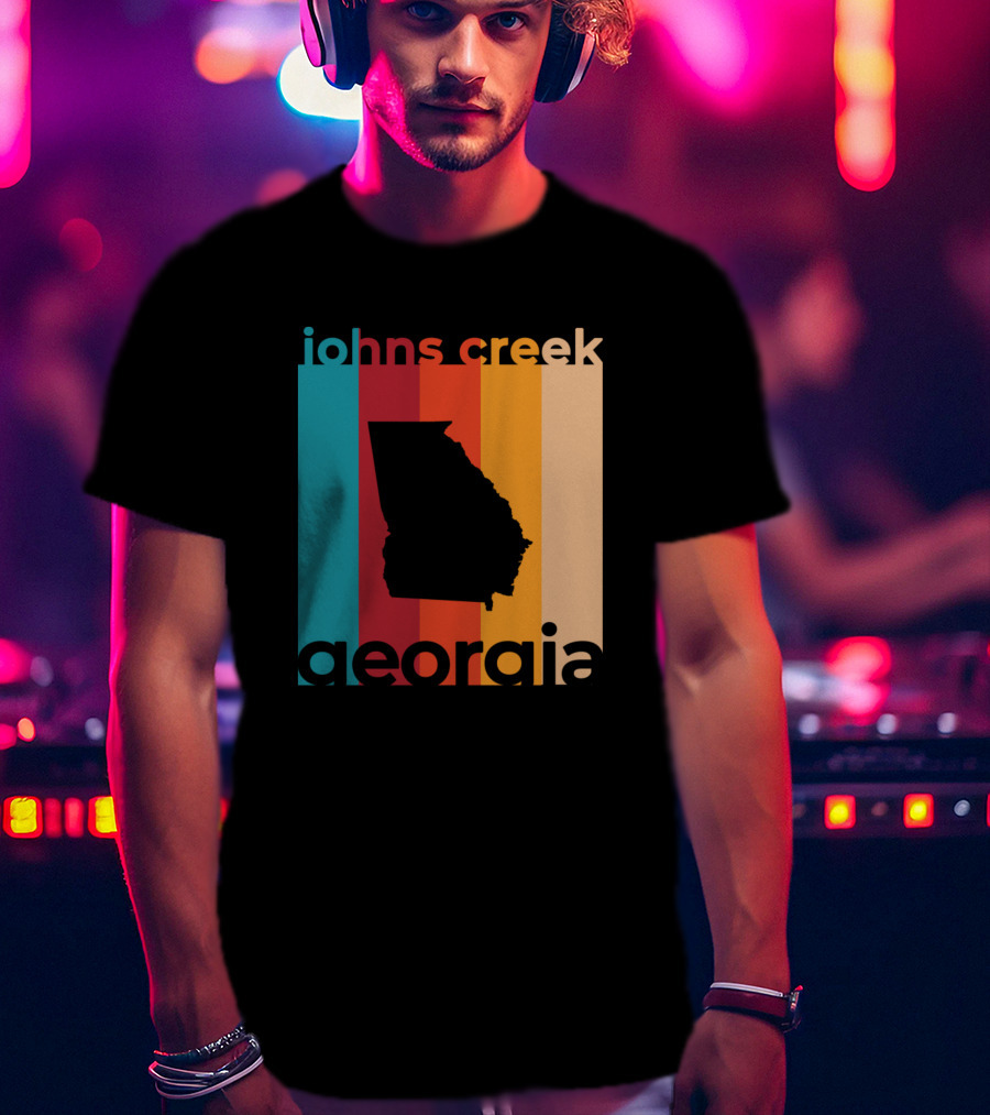Johns Creek Georgia Retro State T-Shirt