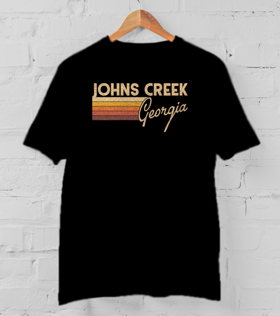 Johns Creek Georgia Vintage Retro Stripe T-Shirt