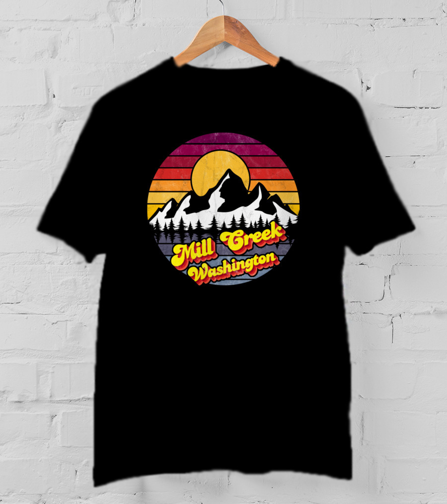 Mill Creek Washington Sunset Mountains T-Shirt