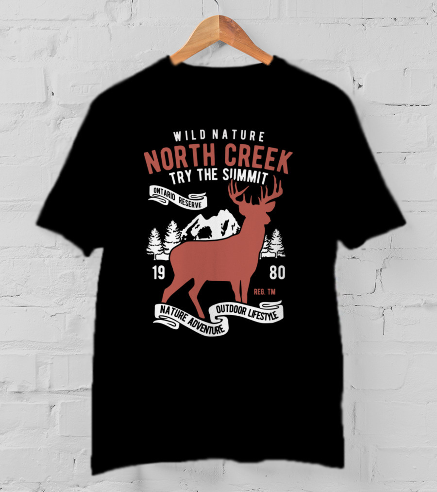 Wild Nature North Creek Try The Summit Ontario Reserve Nature Adventure Outdoor Lifestyle 1980 T-Shirt