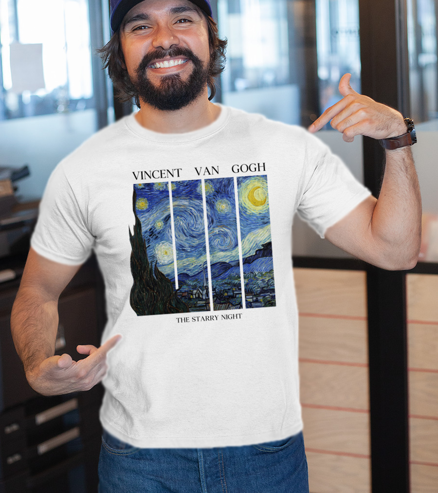 Vincent Van Gogh The Starry Night Quadrant Series T-Shirt