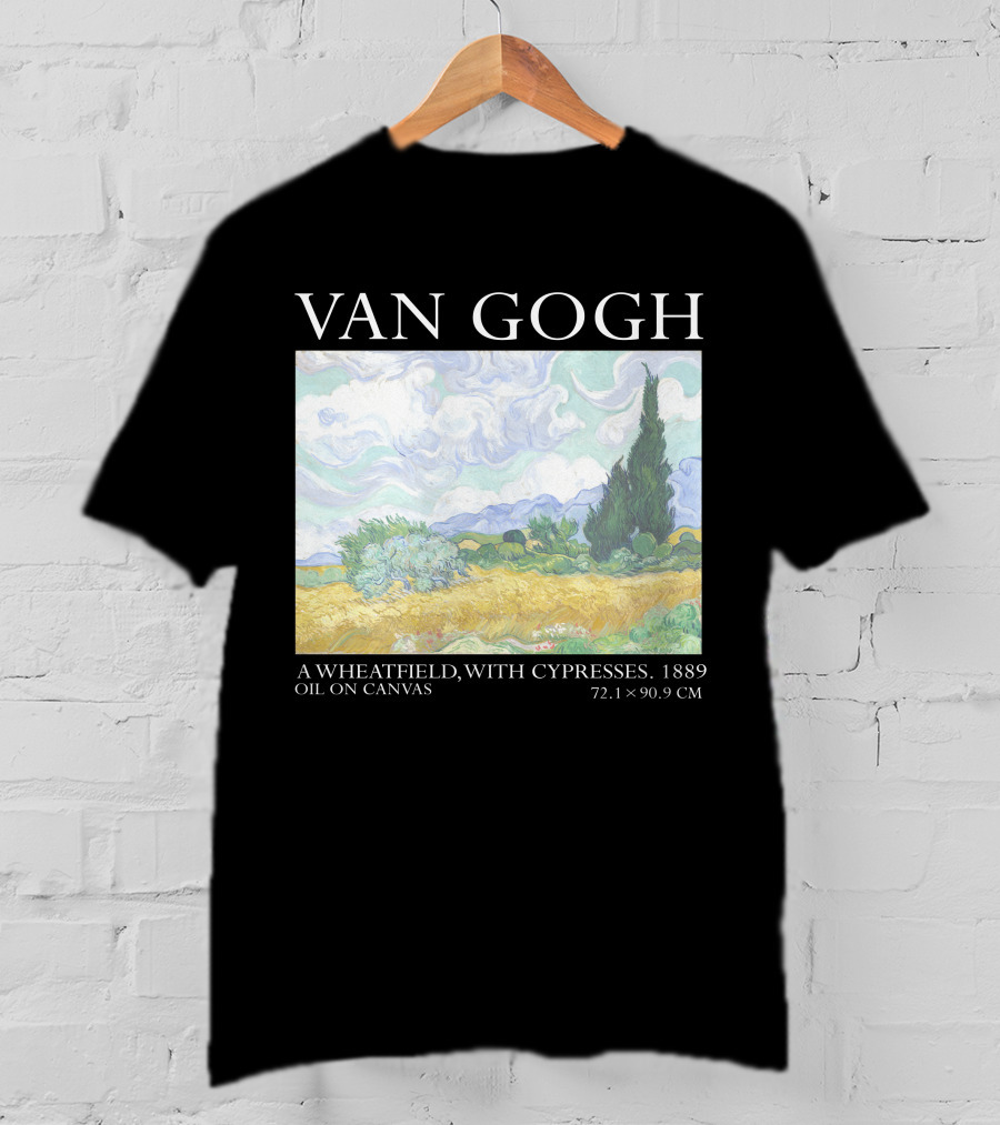 Van Gogh Wheatfield With Cypresses 1889 Oil On Canvas 72.1 X 90.9 Cm T-Shirt