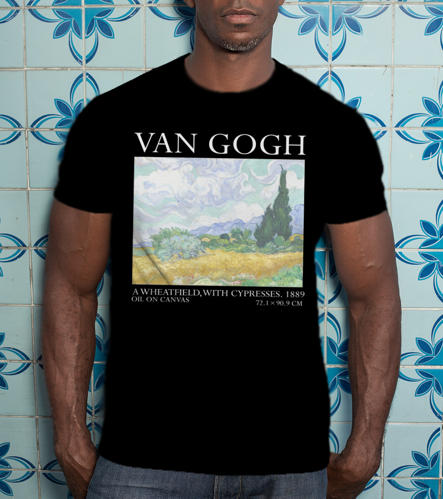 Van Gogh Wheatfield With Cypresses 1889 Oil On Canvas 72.1 X 90.9 Cm T-Shirt