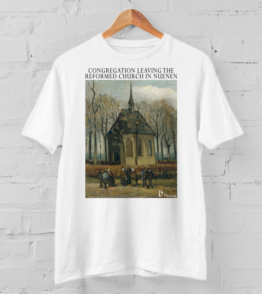 Congregation Leaving The Reformed Church In Nuenen Vincent Van Gogh Painting T-Shirt