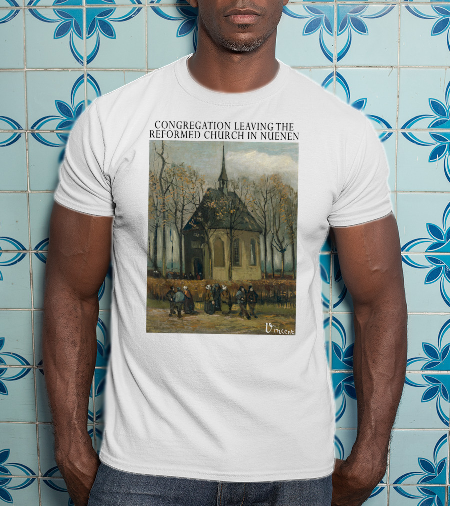 Congregation Leaving The Reformed Church In Nuenen Vincent Van Gogh Painting T-Shirt