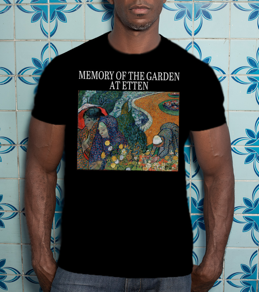 Memory Of The Garden At Etten Vincent Van Gogh Patterned Floral Scene T-Shirt