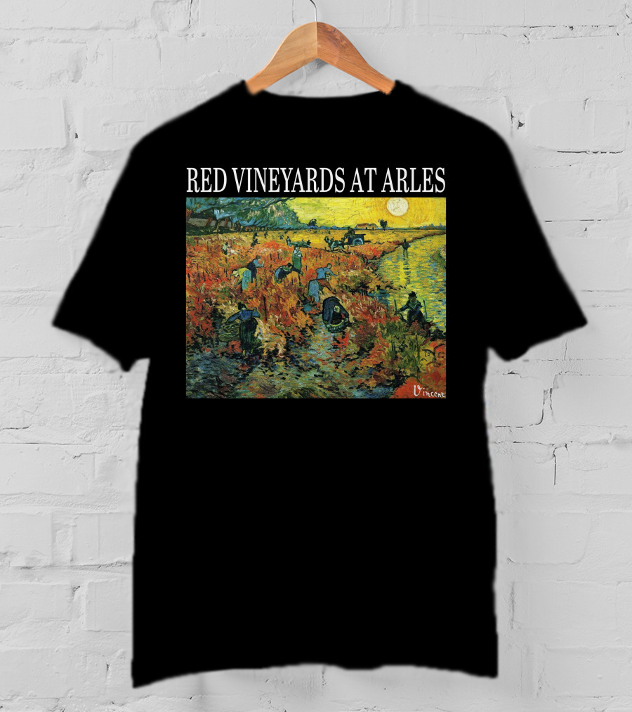 Red Vineyards At Arles Vincent Van Gogh Painting Dark T-Shirt