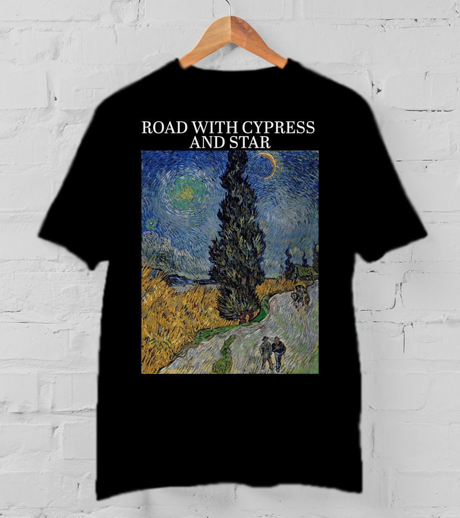Vincent Van Gogh Road With Cypress And Star T-Shirt