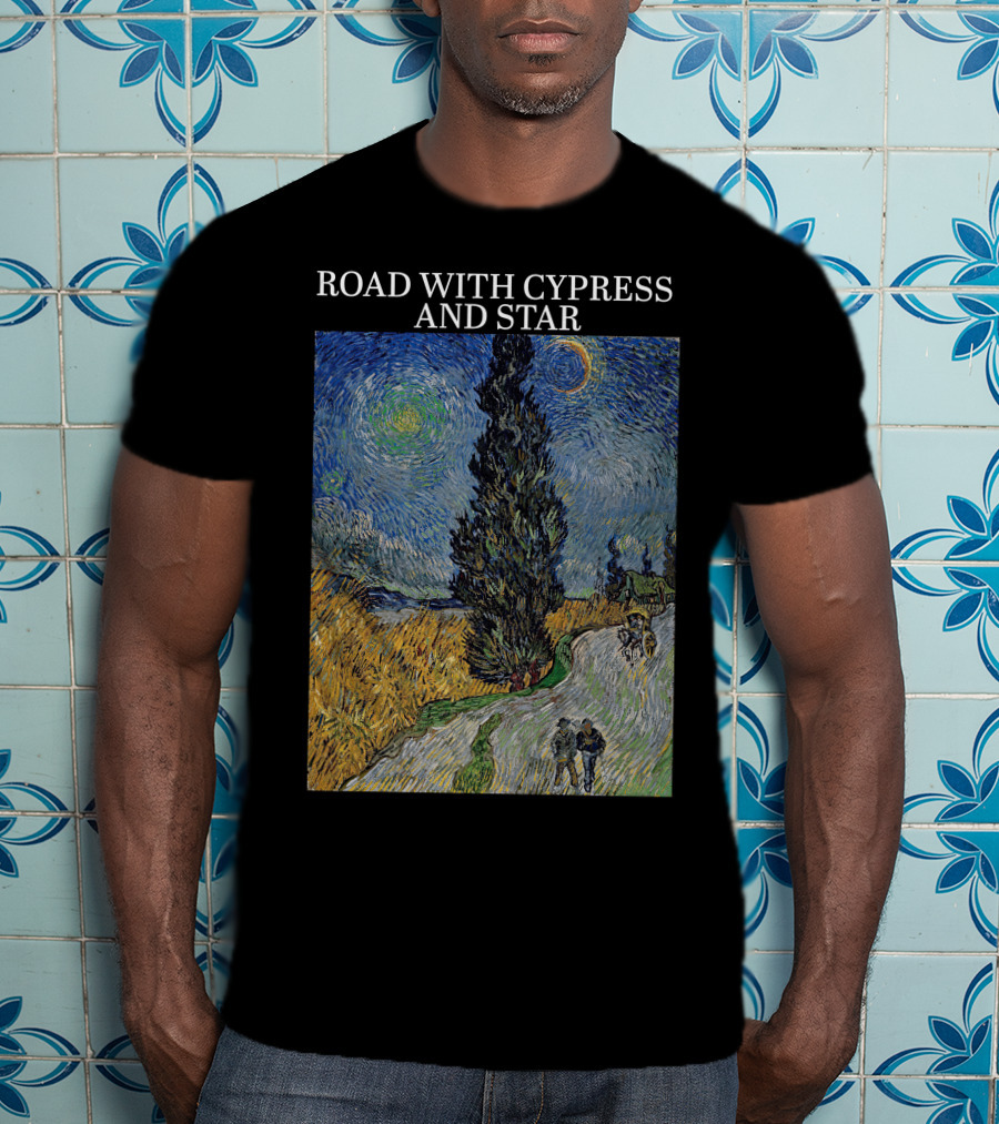 Vincent Van Gogh Road With Cypress And Star T-Shirt