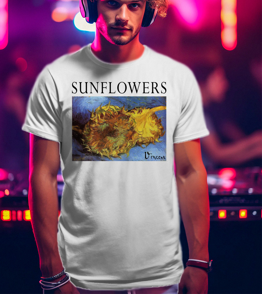 Sunflowers Vincent Van Gogh Painting Vincent Signature T-Shirt