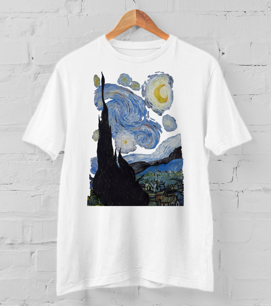 Starry Night Vincent Van Gogh Painting Swirls And Sky T-Shirt
