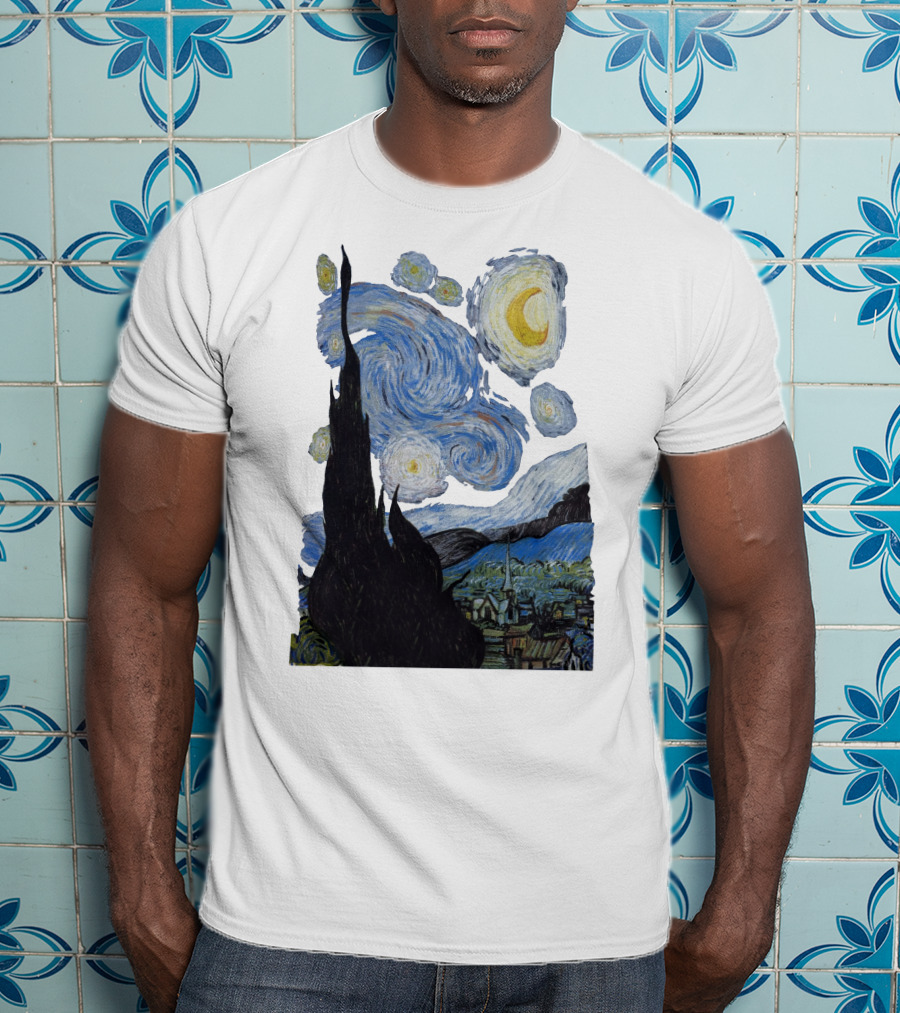 Starry Night Vincent Van Gogh Painting Swirls And Sky T-Shirt
