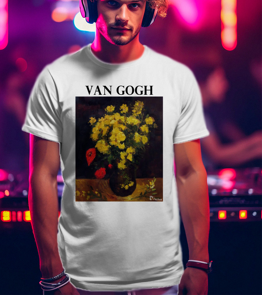 Van Gogh Flowers Red And Yellow Bouquet Vincent T-Shirt