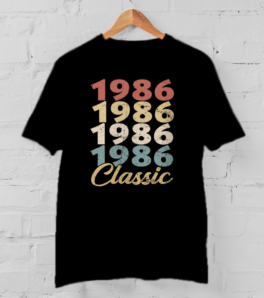 1986 Classic Retro Vintage Numbers T-Shirt