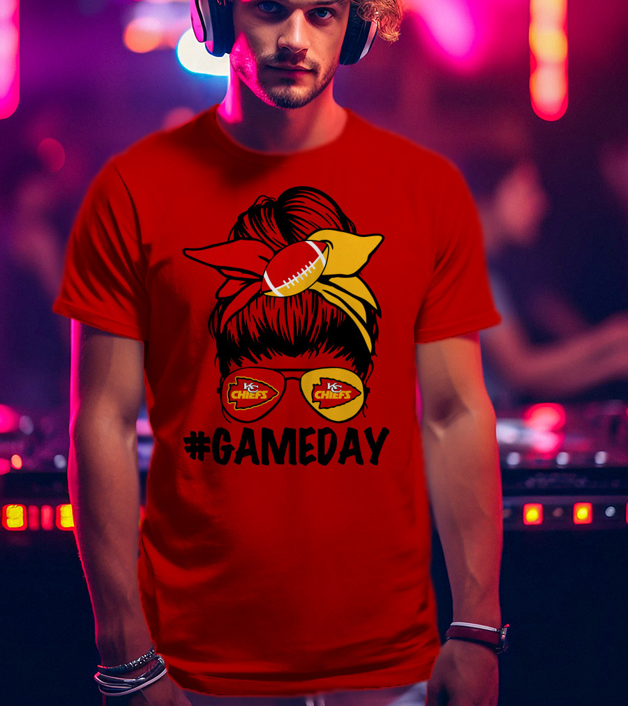 Kansas City Chiefs Game Day Eyewear And Headscarf Style Football Fan Accessory T-Shirt