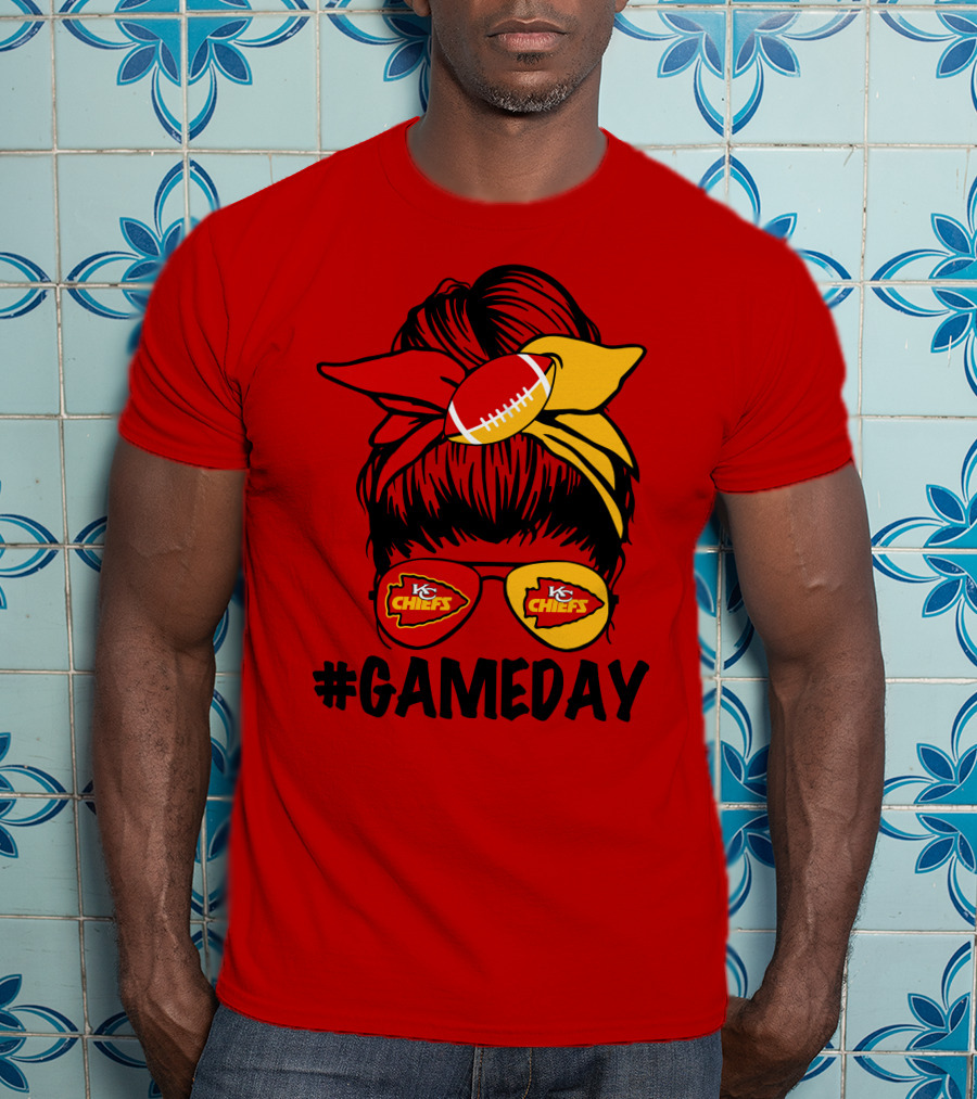 Kansas City Chiefs Game Day Eyewear And Headscarf Style Football Fan Accessory T-Shirt