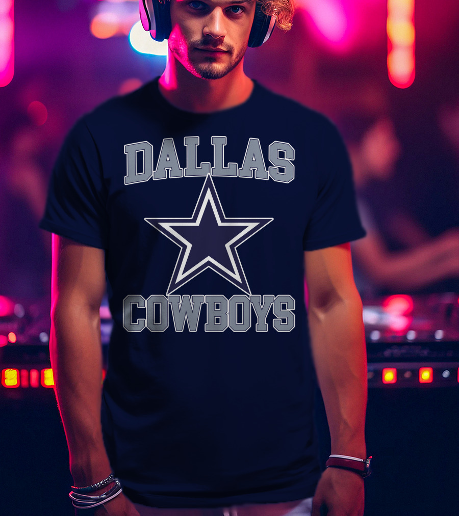 Dallas Cowboys Star Logo Gray Background T-Shirt