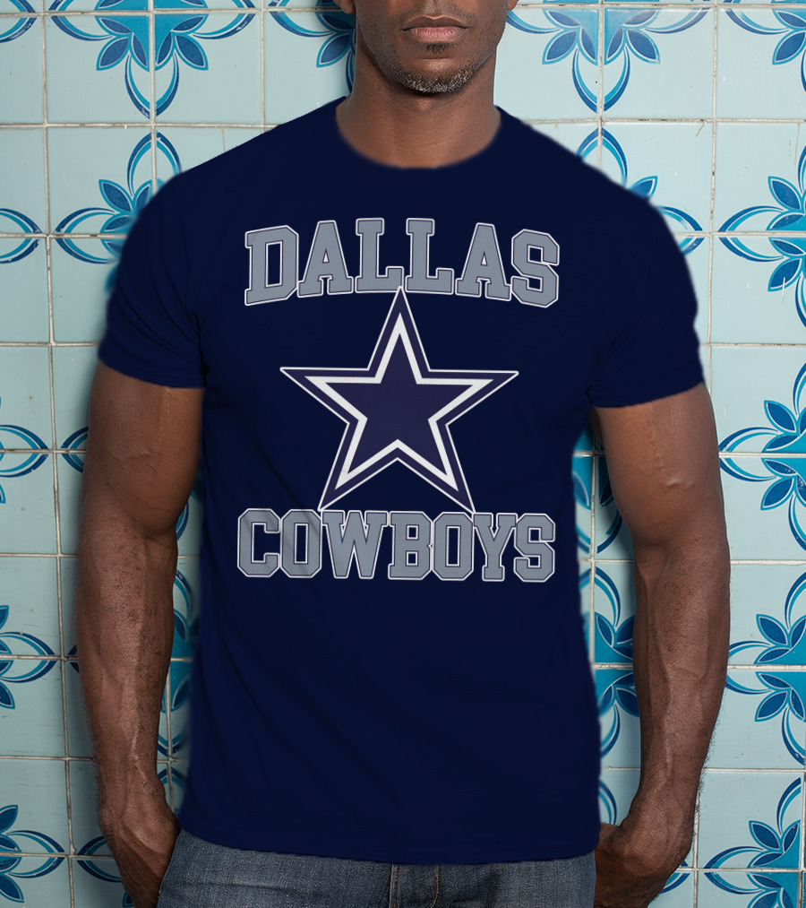Dallas Cowboys Star Logo Gray Background T-Shirt